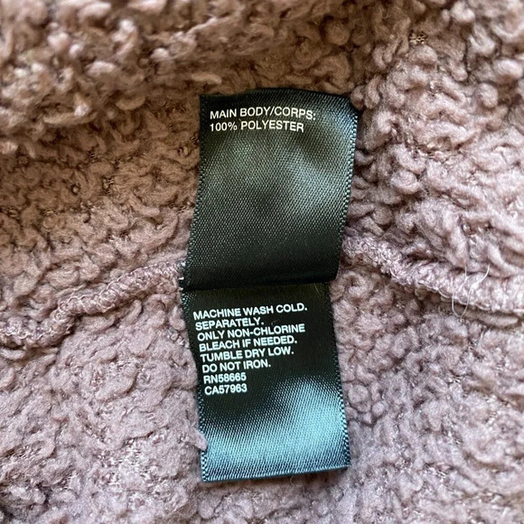 Zella Women's XS Furry Fleece Funnel Neck Teddy Mock Neck Pullover Purple Moon - Picture 16 of 16